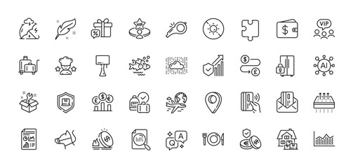 Food, Security statistics and Table lamp line icons pack. AI, Question and Answer, Map pin icons. Money diagram, Home moving, Money transfer web icon. Vector