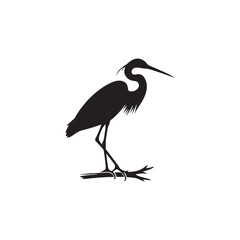 Egret Silhouette: Vector Art Capturing the Grace and Beauty of Egrets in Flight- Egret Vector -Egret Illustration- Bird Vector Silhouette.