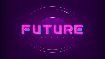 violet purple futuristic abstract background with a virtual feel - future is generative ai