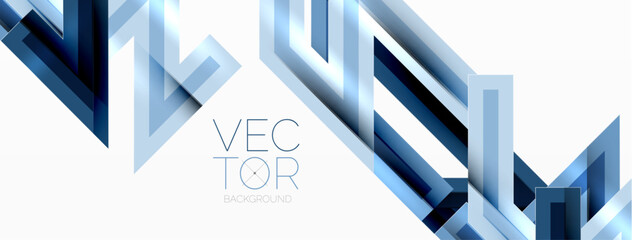 Line zig zag dynamic geometric abstract background. Colorful lines with shadow and light effects, various routes concept. Vector Illustration For Wallpaper, Banner, Background, Card