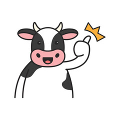 Cute cow sticker