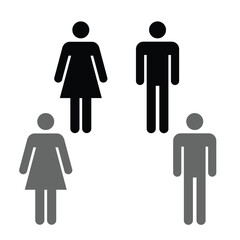 flat icon of man and woman in red and black color