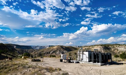 Industrial Complex Amidst Desert Hills