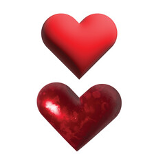 3D icon of heart with glossy red color