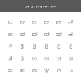 お金のアイコンセット：支払い（現金・クレジットカード・スマホ決済）