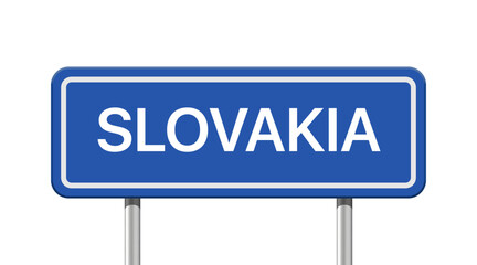 Realistic Slovakia road sign isolated on white background