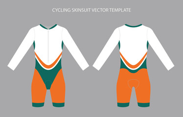 Cycling Full Sleeves Skinsuit Vector Design Template, perfect for cyclists' apparel. vector offers high-quality, customizable graphics for cycling.