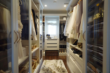 Obraz premium 高級感あふれるウォークインクローゼットの内部