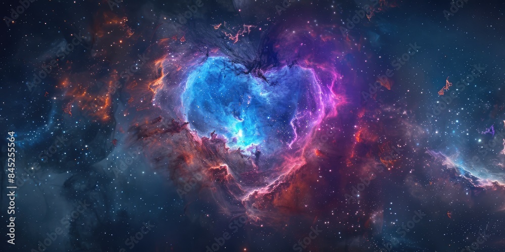 Canvas Prints astro photography space nebula in heart shape