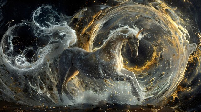 A mystical hourse embodying