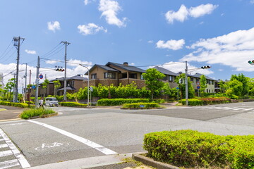 Obraz premium 神戸市西区の地下鉄西神中央駅周辺・竹の台の住宅地風景