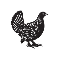 Grouse Bird Silhouette: Vector Art for Nature-Themed Home Decor and Crafts - Grouse Bird Vector - Grouse Bird Illustration.