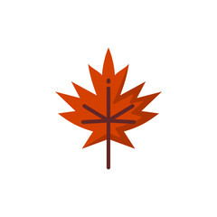 Maple Leaf Flat Icon - Autumn Season Icon Vector Illustration Design