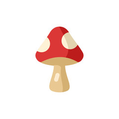 Mushroom Flat Icon - Autumn Season Icon Vector Illustration Design