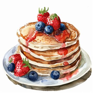 recommend clip art: pancake clipart Isolated on white background. art food concept for designer