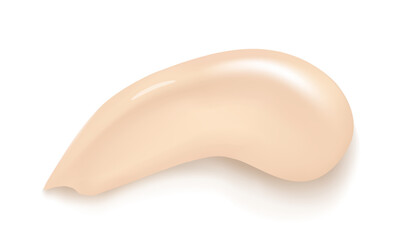 Tonal cream smear 3d realistic vector illustration