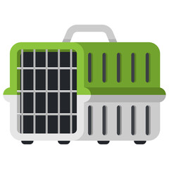 Cat carrier with hard shell vector cartoon illustration isolated on a white background.