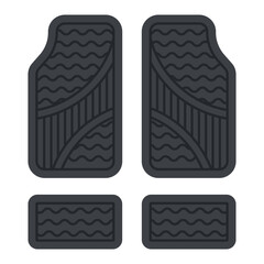 Car interior mats vector cartoon illustration isolated on a white background.