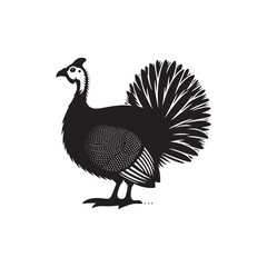 Guinea fowl Silhouette: Enhance Your Artwork with Exotic Bird Graphics- Guinea fowl Vector - Guinea fowl Illustration.