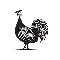 Guinea fowl Silhouette: Enhance Your Artwork with Exotic Bird Graphics- Guinea fowl Vector - Guinea fowl Illustration.