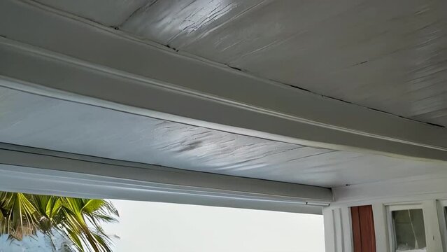 A close up image of a house soffit white