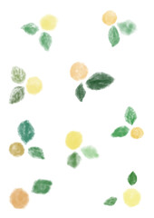 黄色の花と緑の葉のデザインイラスト