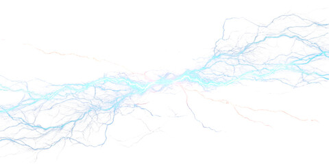 Blue and red electricity isolated on WHITE background. PNG AI GENERATED