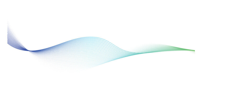 smooth flowing wave dots halftone lines dynamic blue purple pink gradient isolated on transparent background concept of technology, digital, communication, science, music vector illustration