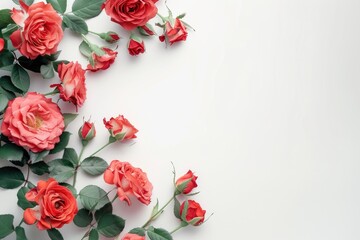 English rose composition on white background for special occasions.