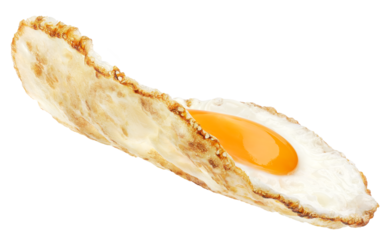 Flying fried egg isolated