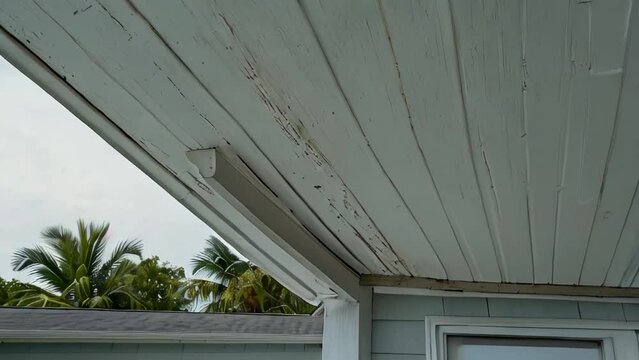 A close up image of a house soffit white