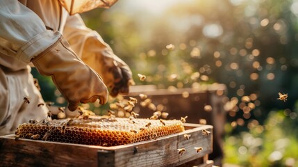Honey bees in combs apiculture