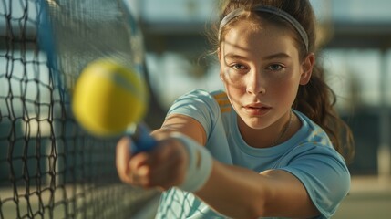 Woman playing tennis sport life
