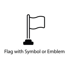 Flag with Symbol or Emblem vector icon
