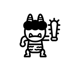 シンプルでかわいい節分の鬼のイラスト
