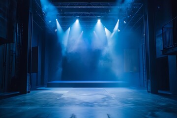 Naklejka premium empty stage with spotlight