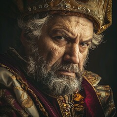 Dramatic Shakespearean Theater Portrait, capturing classical theater themes and dramatic expressions, hyperrealistic 4K photo.