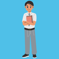 Indonesian senior high school student illustration