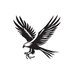 Kite Bird Silhouette: Vector Graphics Depicting the Elegance and Freedom of Flight - Kite Bird Vector - Kite Bird Illustration - Bird Silhouette.