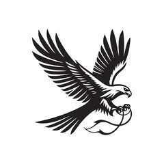 Kite Bird Silhouette: Vector Graphics Depicting the Elegance and Freedom of Flight - Kite Bird Vector - Kite Bird Illustration - Bird Silhouette.