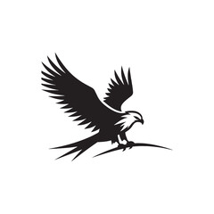 Kite Bird Silhouette: Vector Graphics Depicting the Elegance and Freedom of Flight - Kite Bird Vector - Kite Bird Illustration - Bird Silhouette.