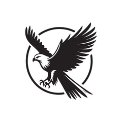 Kite Bird Silhouette: Vector Graphics Depicting the Elegance and Freedom of Flight - Kite Bird Vector - Kite Bird Illustration - Bird Silhouette.