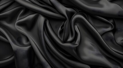 Obraz premium Black luxury fabric background with copy space. 