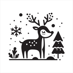 Christmas Deer Vector