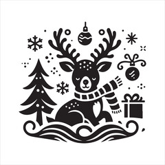 Christmas Deer Vector