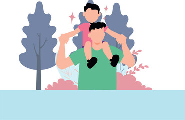 The boy is enjoying with his kid.