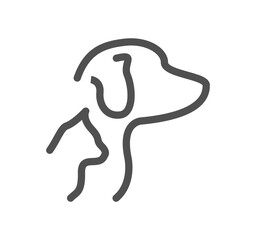 Service pet related icon outline and linear vector.