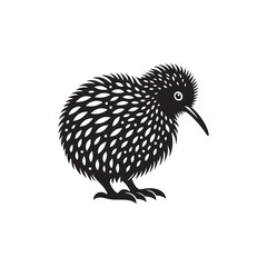 Sweet Kiwi Bird Silhouette Vector: Add a Touch of Nature's Wonder to Your Graphic Designs - Kiwi bird Illustration - Kiwi Bird Vector- Bird Vector.