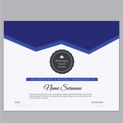 Elegant blue appreciation certificate template
