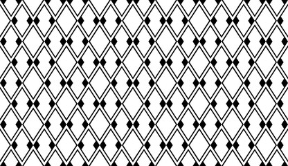 Naklejka premium A seamless minimalist pattern with black and white diamonds in a geometric grid, creating a modern design.
